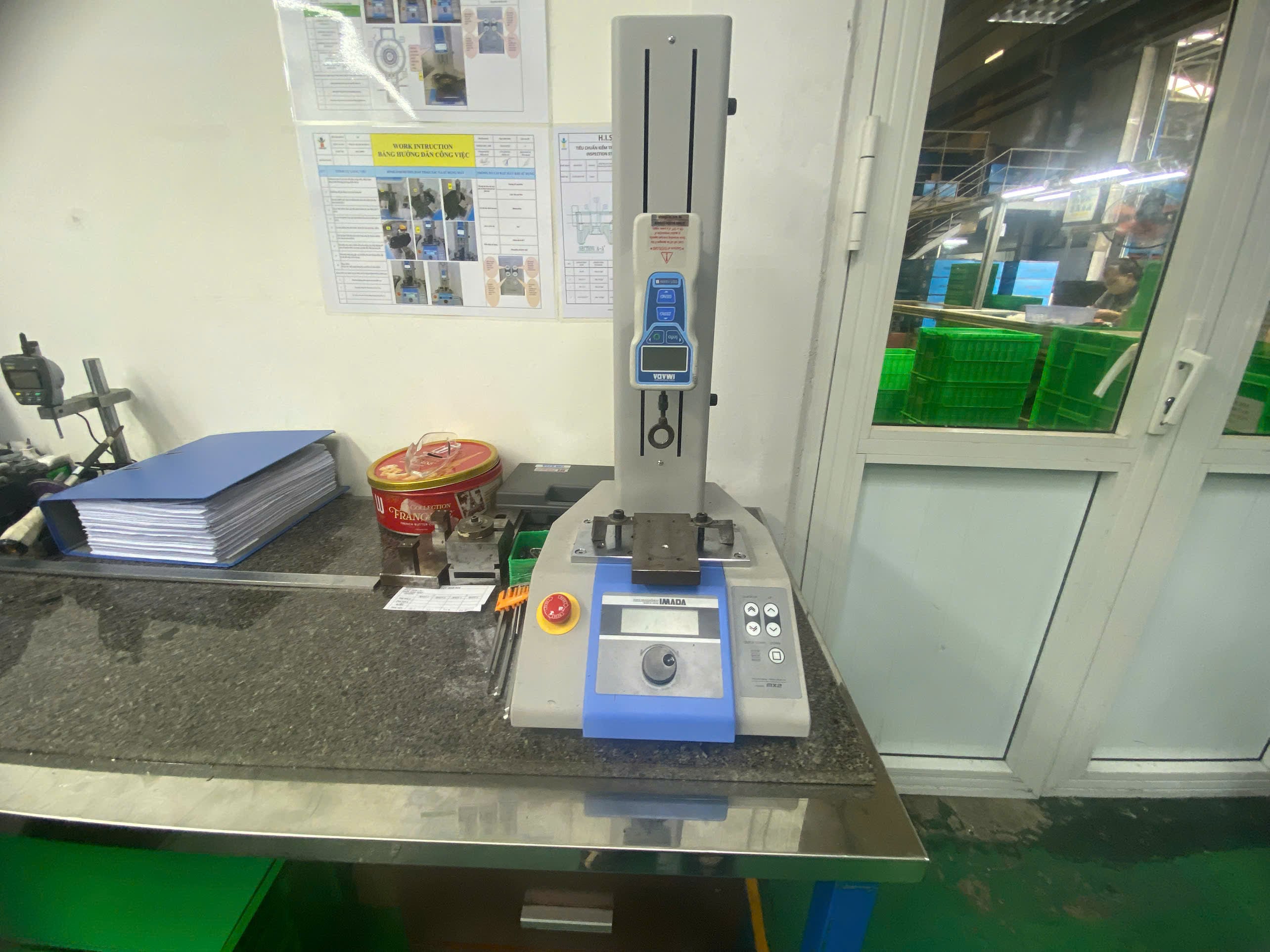 Materials testing equipment at Hitech Mould, a DEWIN-verified Vietnamese supplier facility